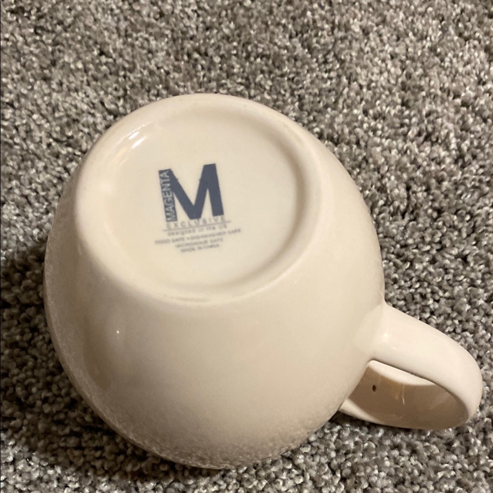 Cream and Green Mug - Picture 2 of 2